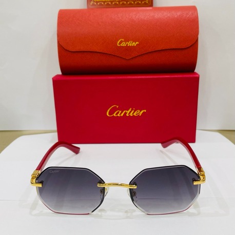 CARTİER KIRMIZI ÇERÇEVE SİYAH ŞEFFAF CAM
