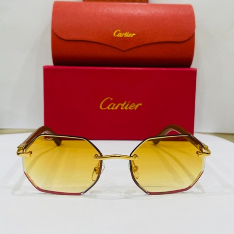 CARTİER KAHVE ÇERÇEVE SARI ŞEFFAF CAM