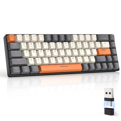 K68 Kablosuz Mekanik Klavye | 68 Tuş | Bluetooth 5.0 + 2.4GHz | Hot-Swap Kırmızı Switch