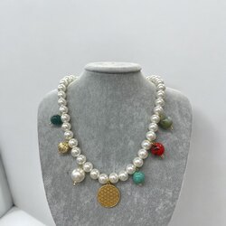 İncili charm kolye 