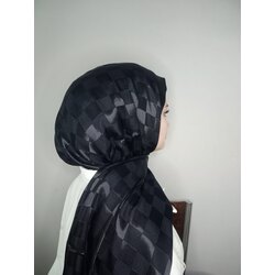 Siyah dama desen şal