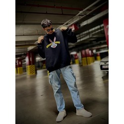 Siyah Looney Tunes Baskılı Oversize Unisex SweatShirt