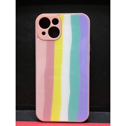 iPhone 13 cam kaplama gökkuşağı desenli kılıf