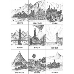 Orta Dünyadan - Beyaz arka plan - Poster Baskı - 29.7cm×42cm