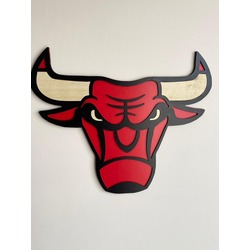 Chicago Bulls Boğa Figürlü Ahşap Duvar Objesi