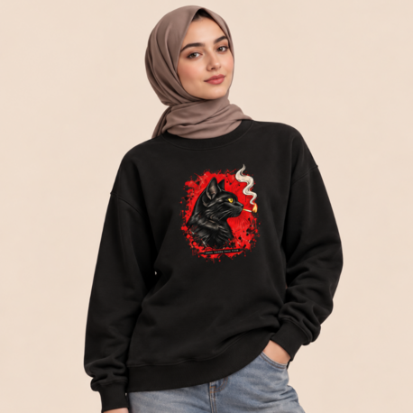 BLACK CAT — Premium Oversize Sweatshirt