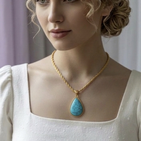 Firuze Taşlı Kolye
