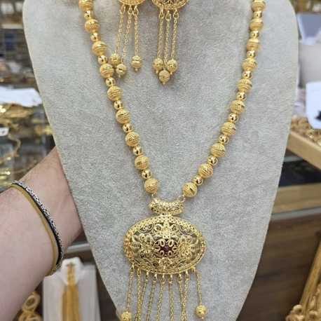 Altın Kaplama Hint Kolye Set 