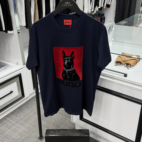 Hugo Premium Yeni Sezon Mağaza Modeli Tişört %100 Cotton Lacivert