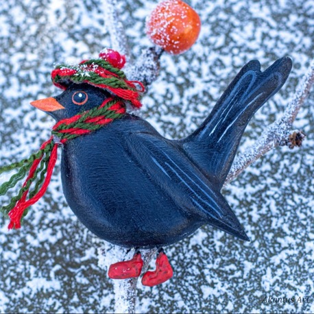 Karatavuk Kuşu TOKA 2 (Kış Kreasyonu)  (Turdus merula)