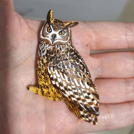 Puhu Baykuşu BROŞ (Bubo bubo)