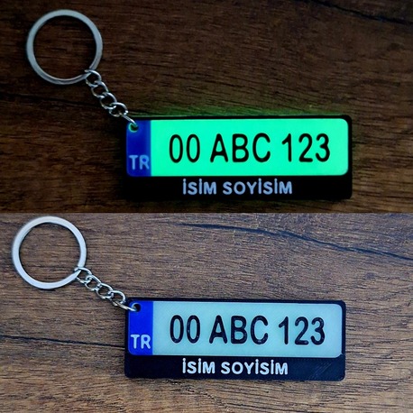 3D Fosforlu Plakalı Anahtarlık