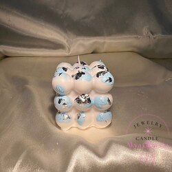 mavi silver varakli bubble mum