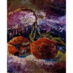 Kuru Narlar Dry Pomekgranade. Oil on canvas. Tual üzerine Yağlıboya.23x33cm