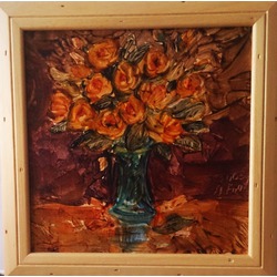 Natürmort, Kolatekniği, 20x22cm 
