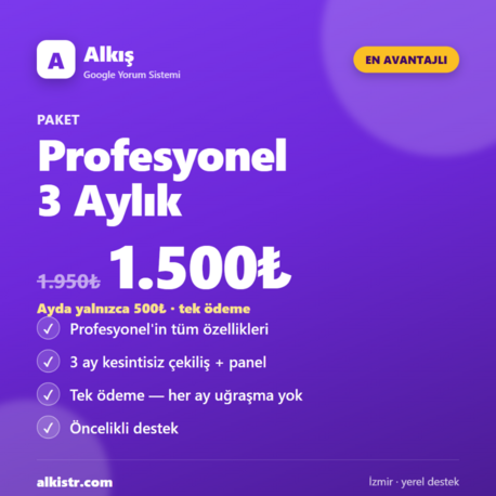 Alkış Profesyonel — 3 Aylık Paket