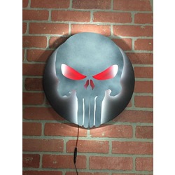 The Punisher Comic Book Superhero Illuminated Neon LED Skull Logo Wall Art