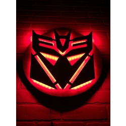 Transformers Decepticon Illuminated LED Neon Light Up Logo Wall Art