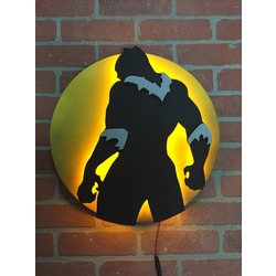 Comic Book Superher Avengers Black Panther Illuminated LED Neon Silhouette