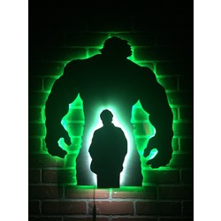 Avengers Hulk Bruce Banner Illuminated Neon Silhouette Nightlight for Mancave or Child's Bedroom
