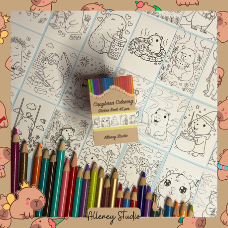 Capybara Boyama Sticker Kitapçığı