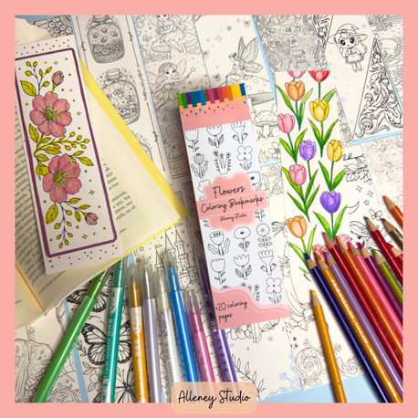 Flower Boyama Kitap Ayracı