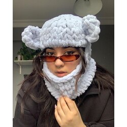 Buz Mavi Peluş Yogi Balaclava
