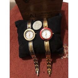 Kırmızı kadran Revello Vintage orijinal sıfır model kadın saati 