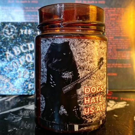 Candle with Black metal Cat Theme Ø6,5x10 cm