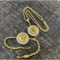 ÇEYREK ALTINLI KOLYE BİLEKLİK TAKIM