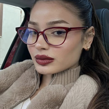 Bordo cat eye mavi ışık korumalı gözlük