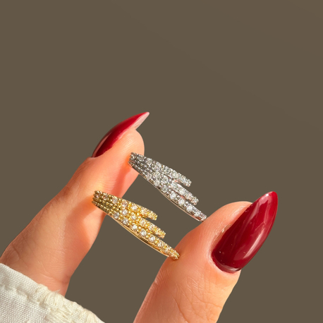 3lü görünüm taşlı earcuff
