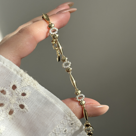 Xuping Vintage seri oval taşlı plaka detay bileklik