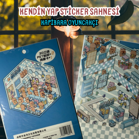 Kapibara Oyuncakçısı temalı sticker yapboz seti