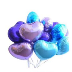 1 adet Renkli kalp Helyumlu balon 