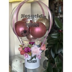 Yapay çiçek balon kutusu
