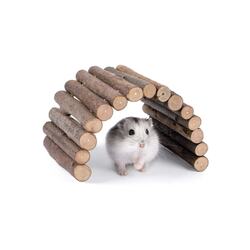 Doğal Ahşap Çubuklu Köprü - Hamster Fare Sıçan Kemirgenler Oyuncağı