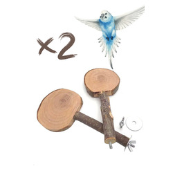 2x Doğal Ağaç Dalı Kuş Tüneği - Papağan, Sincap, Hamster İçin Çiğneme Oyuncağı