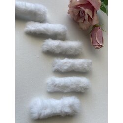 Peluş klips toka beyaz