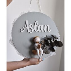 Aslan bebekli kapı süsü