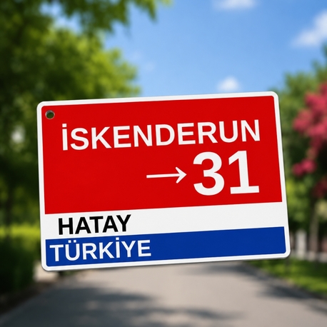 Kişiye Özel Şehir Tabelası Anahtarlık – Özelleştirilebilir 3D Baskı