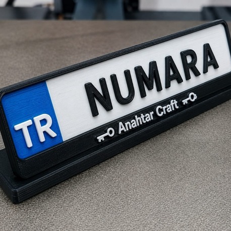 TR Plaka Tasarımlı Kişiselleştirilebilir Araç İçi Park Numaratörü