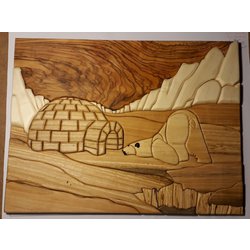 Wood Intarsia Pattern: Polar Bear