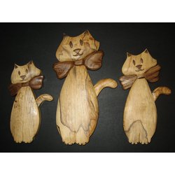 Wood Intarsia Pattern: Cats