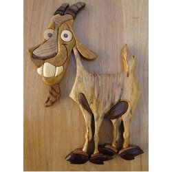 Wood Intarsia Pattern: Goat