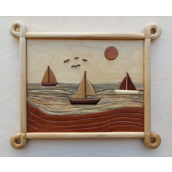 Wood Intarsia Pattern: Sea