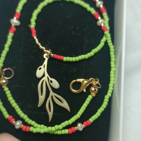 Zeytin dalı gümüş kolye