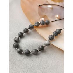 Gri Jasper Taşı Doğal Taş İpli Bileklik