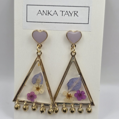 Yaz küpeleri serisi :Lavanta | Anka Tayr Creative Art Studio