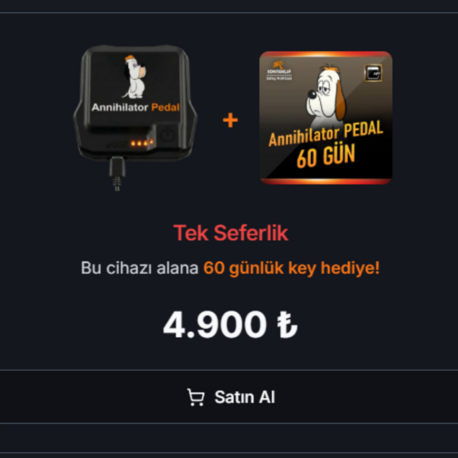 AnnihilatorPedal Gelişmiş Donanım Cihazı + USB Kablo + 60 Günlük Key + Annihilator Kupa Bardak